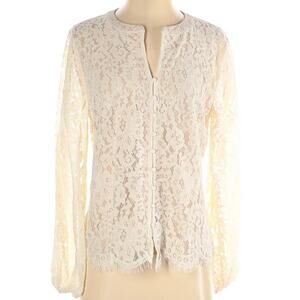 Rachel Zoe Long Sleeve Lace Button Up Blouse Size Small